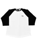 Basic One Point Raglan 3/4 Tee - White / Black