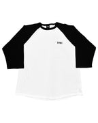 Basic One Point Raglan 3/4 Tee - White / Black