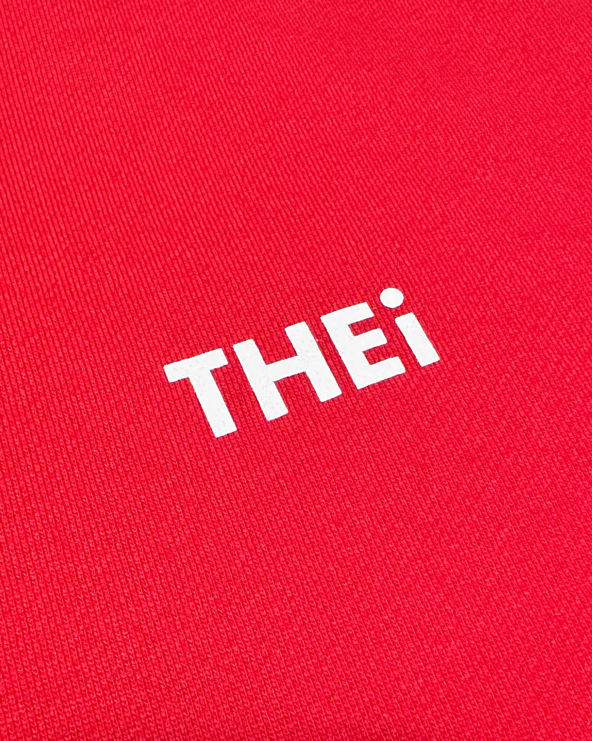 Basic Back Print HW Sweat Zip Hoodie - Red