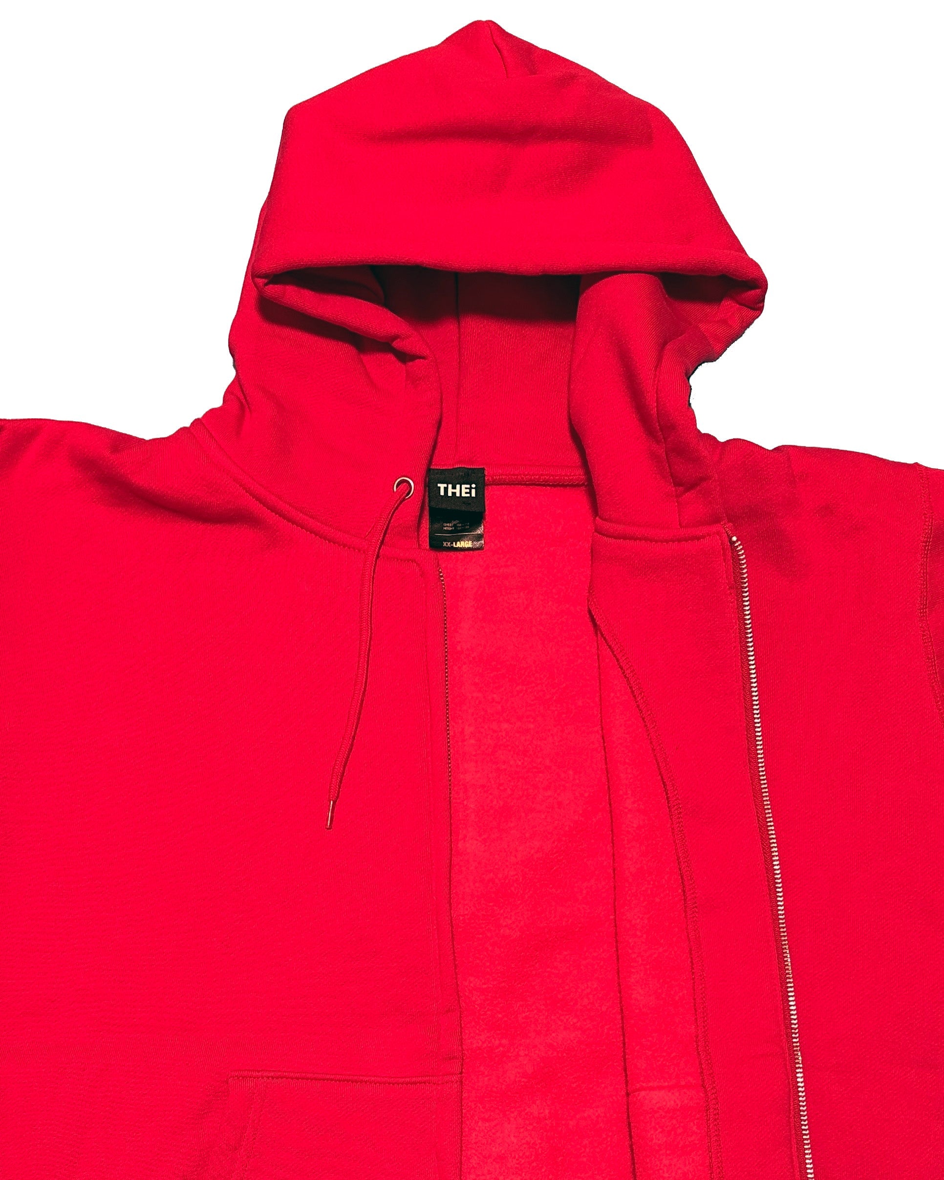 Basic Back Print HW Sweat Zip Hoodie - Red