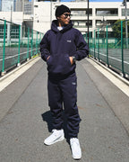 Basic One Point HW Sweat Hoodie & Pants Setup - Navy