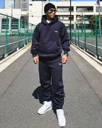 Basic One Point HW Sweat Hoodie & Pants Setup - Navy