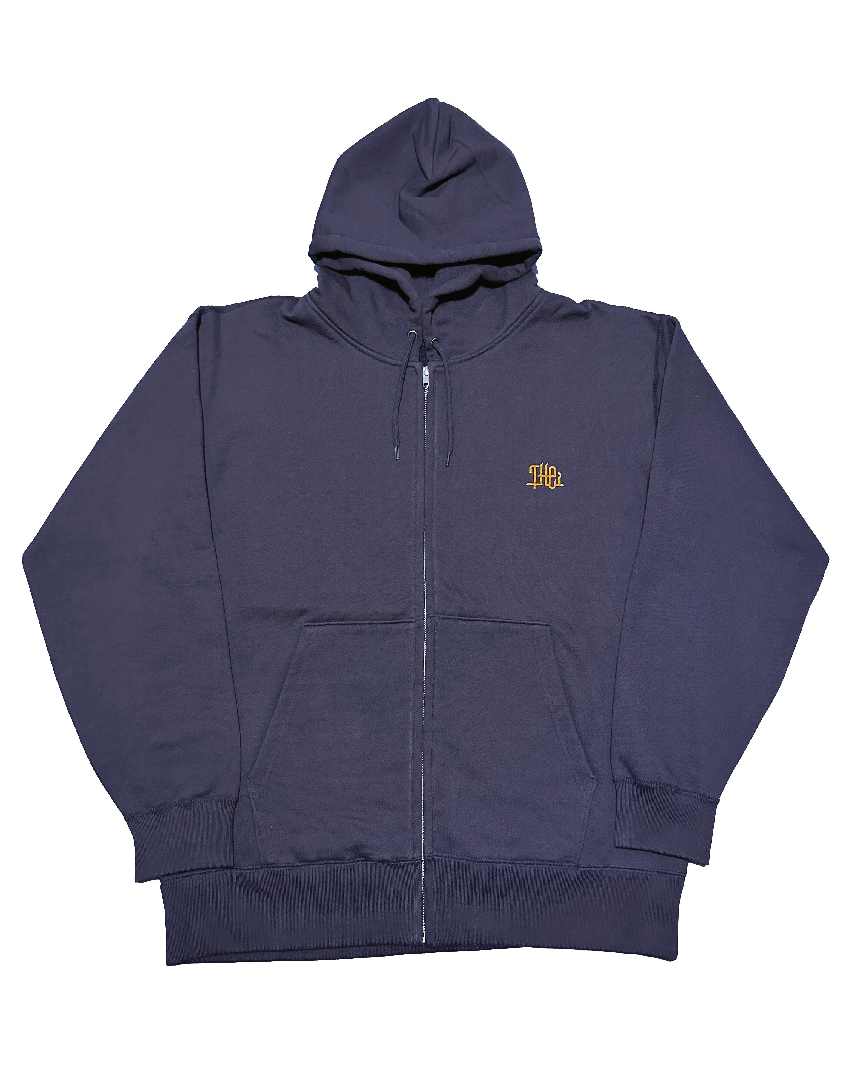 Arabic One Point HW Sweat Zip Hoodie - Navy