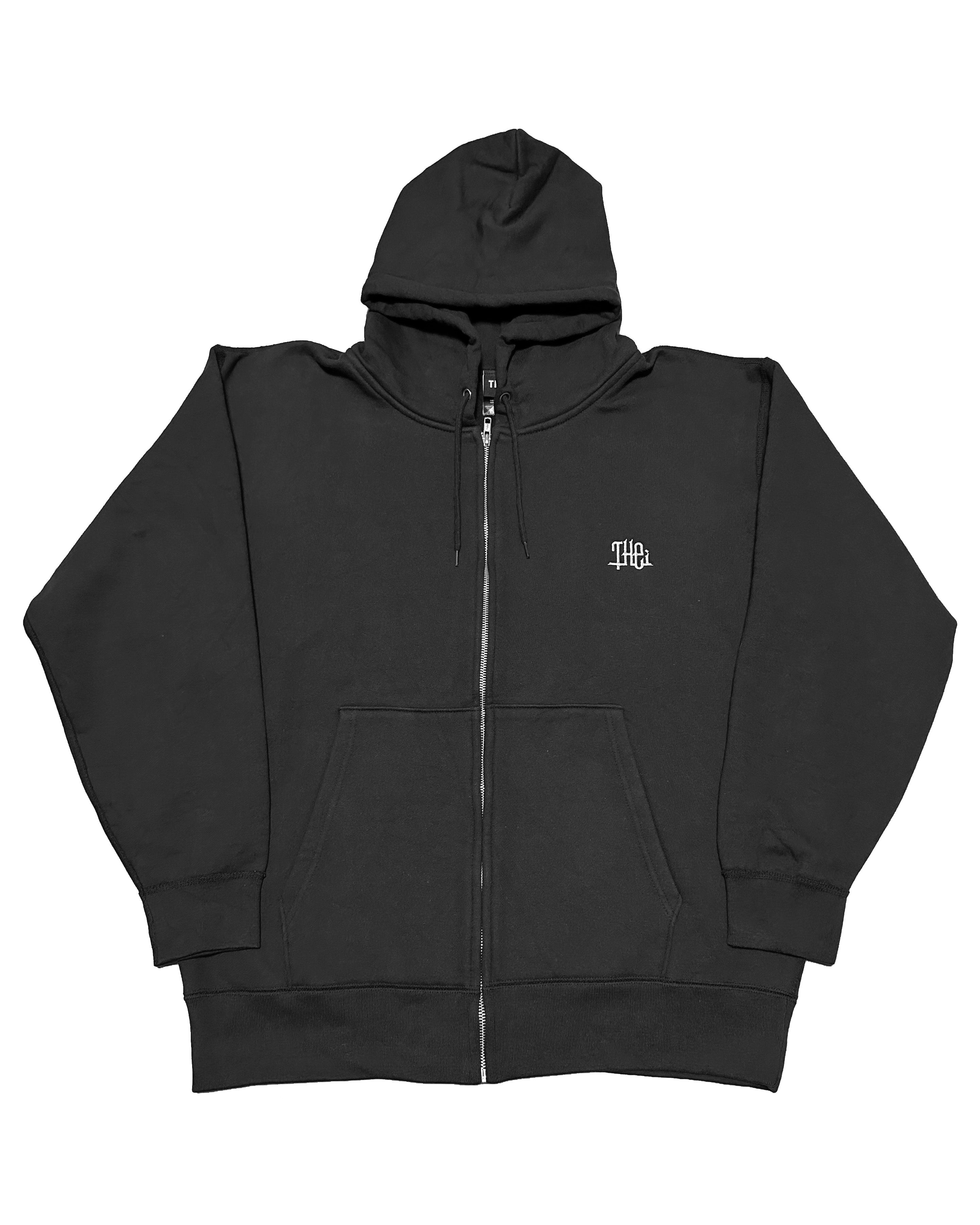 Arabic One Point HW Sweat Zip Hoodie - Black