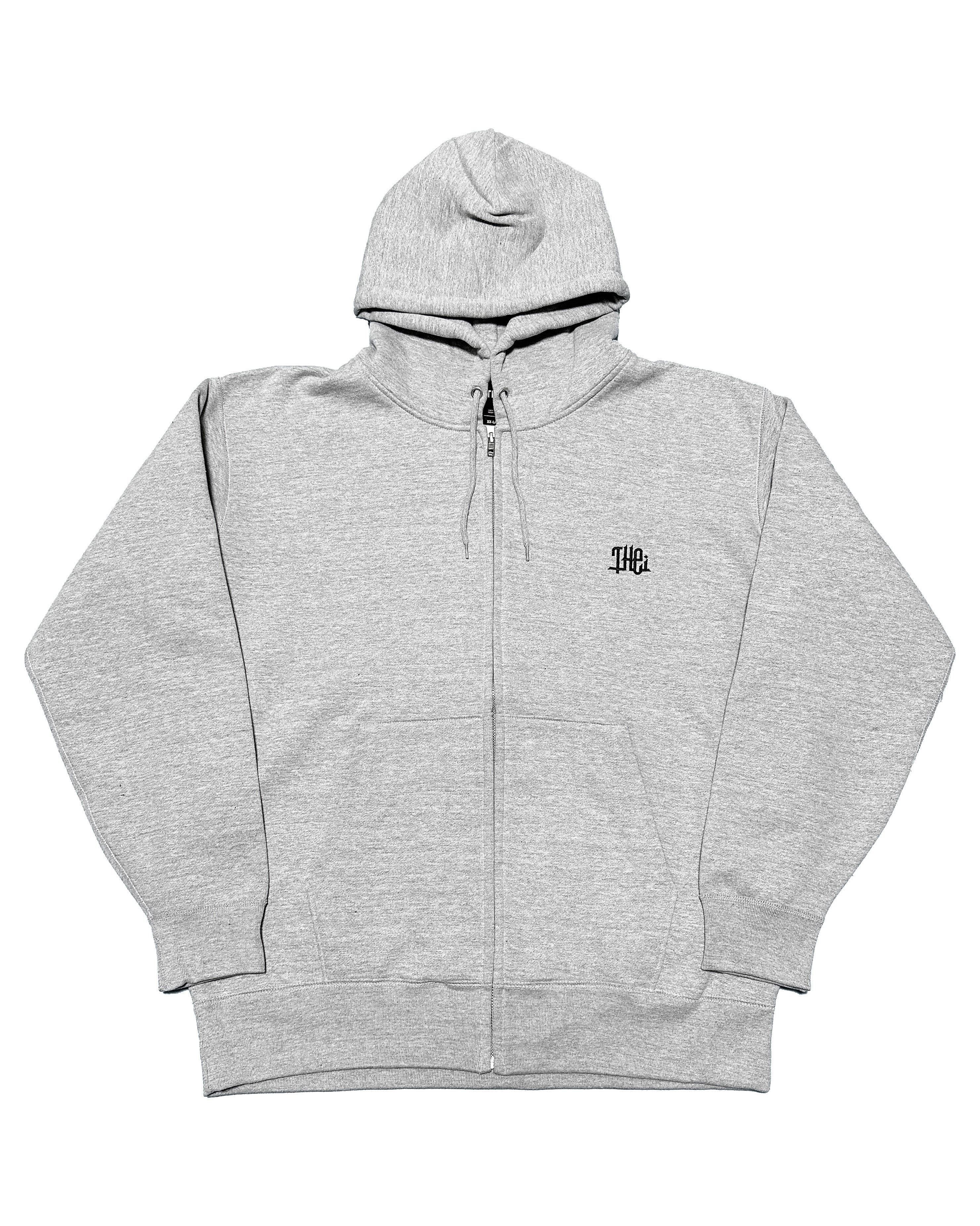 Arabic One Point HW Sweat Zip Hoodie & Pants Setup - Gray