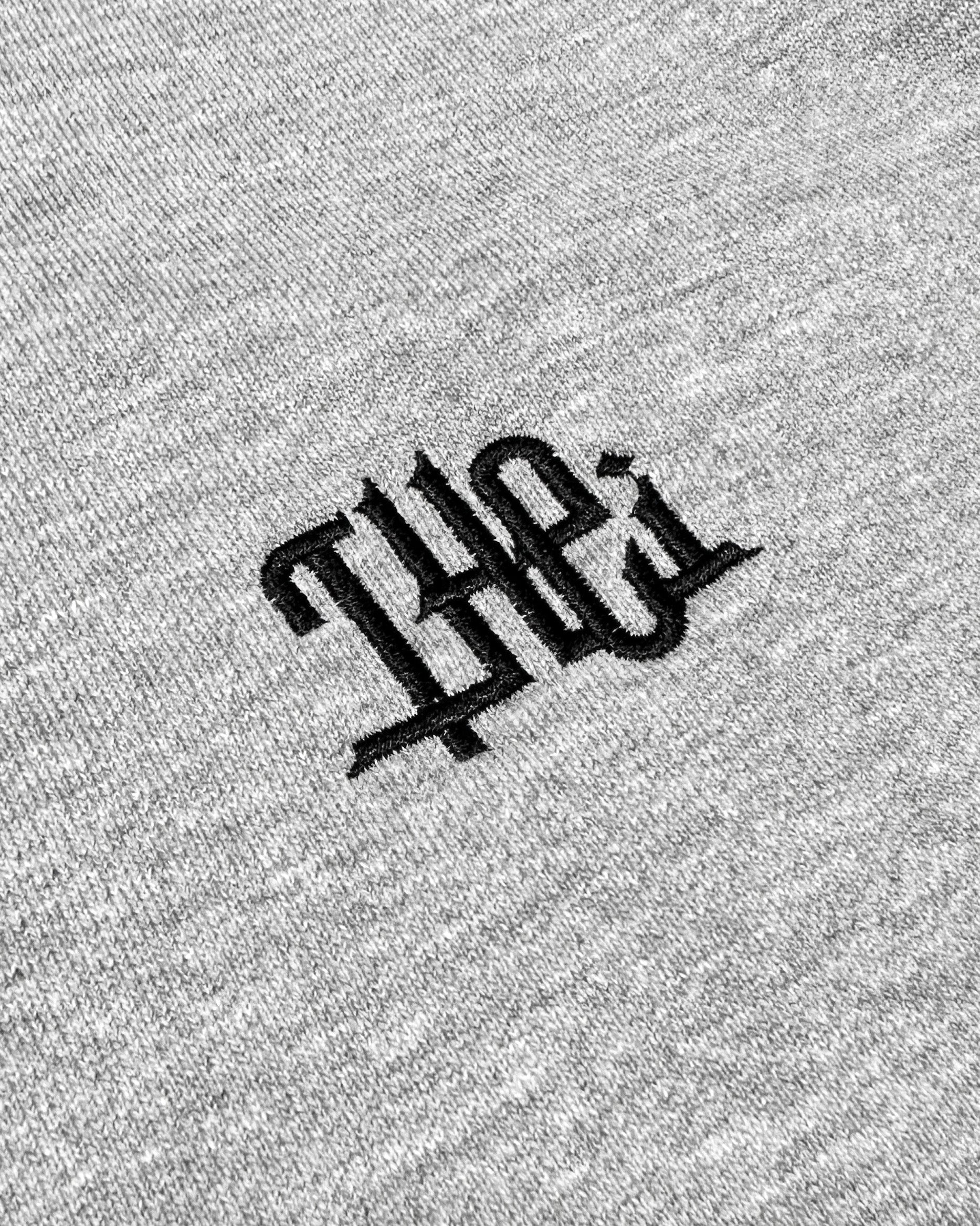 Arabic One Point HW Sweat Zip Hoodie - Gray