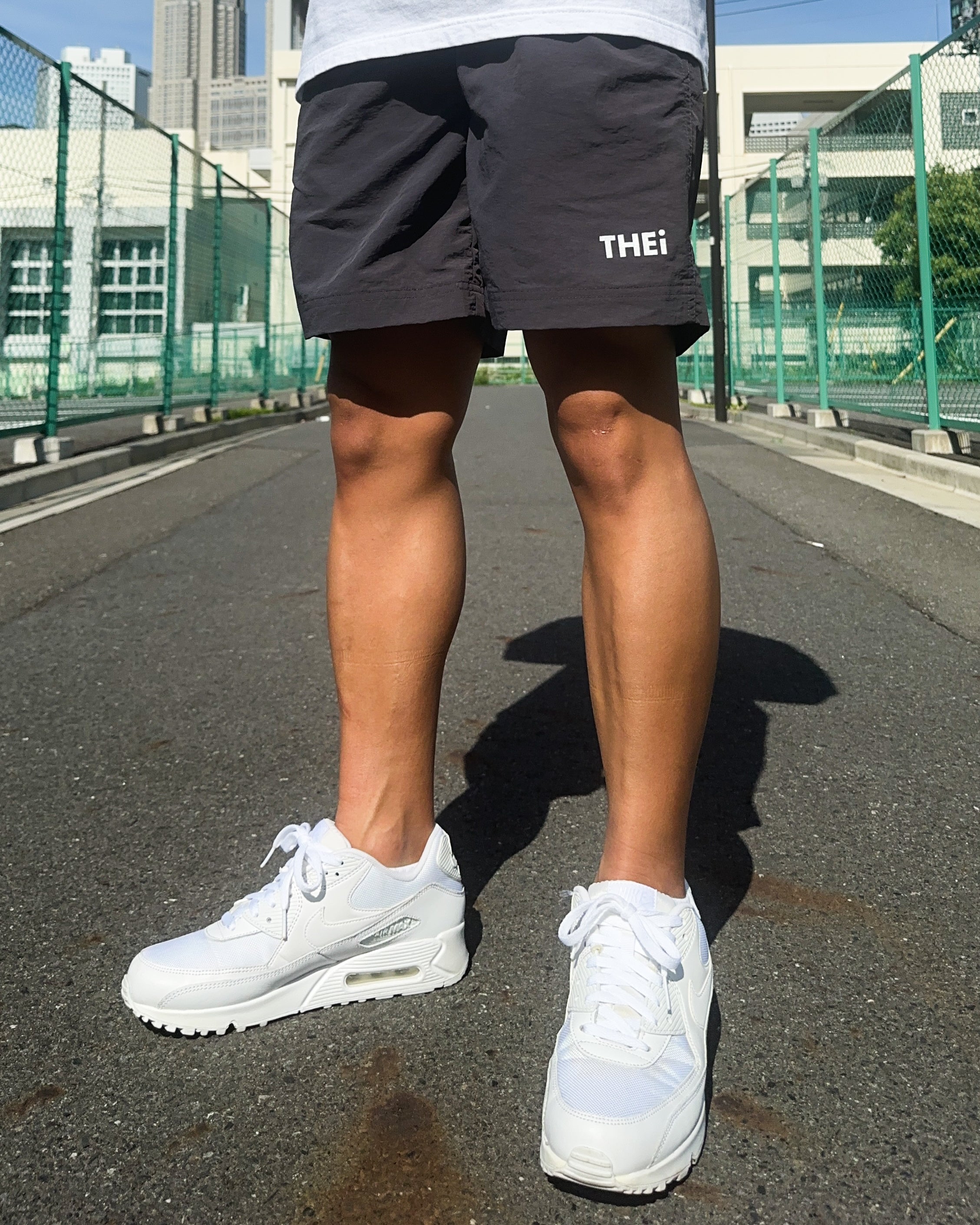 Basic One Point Nylon Easy Shorts - Charcoal Gray