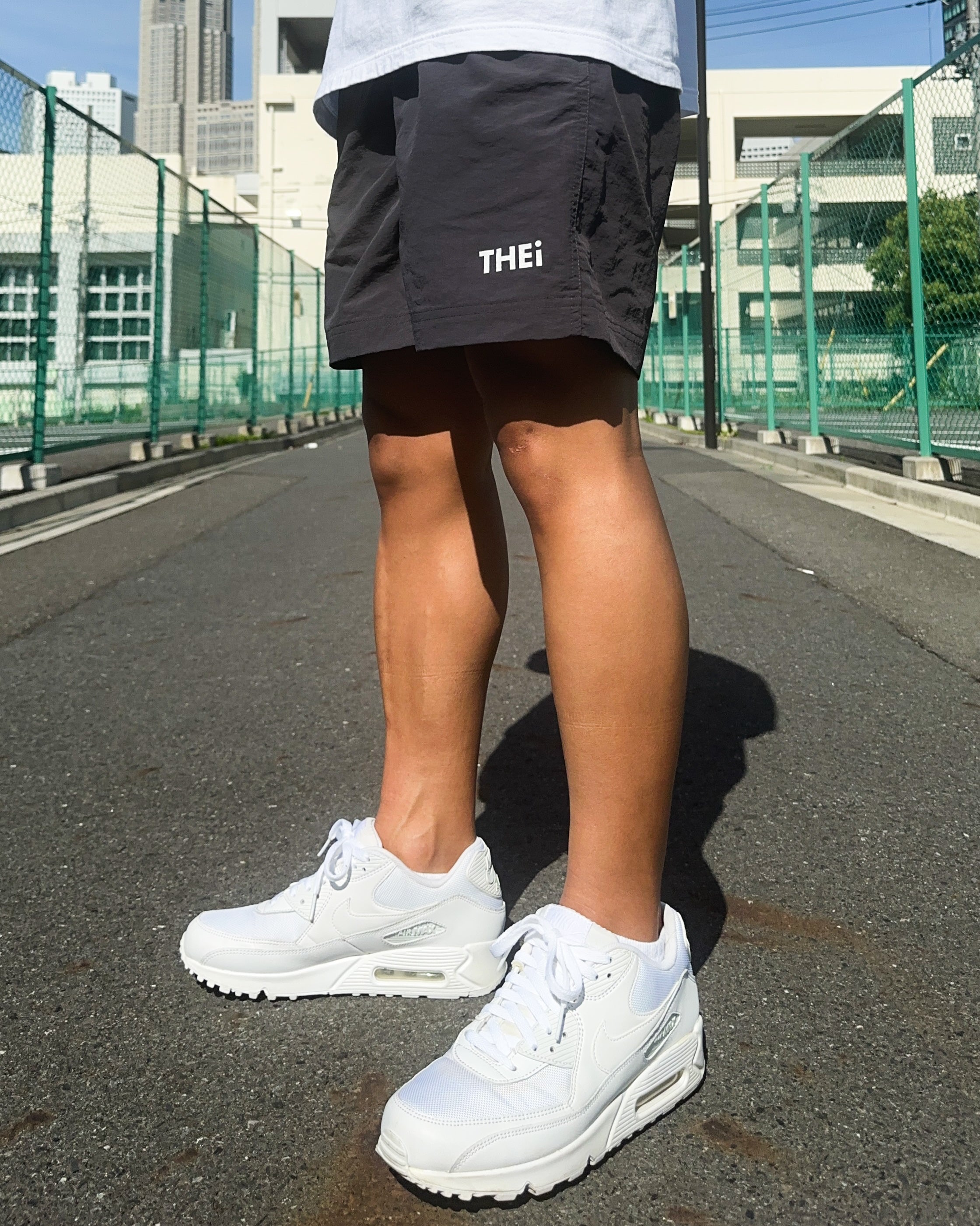 Basic One Point Nylon Easy Shorts - Charcoal Gray