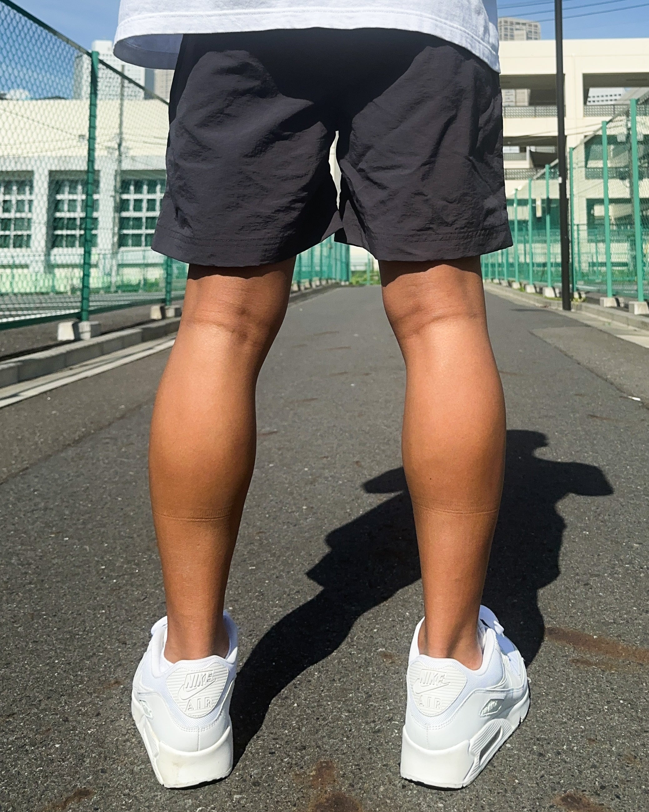 Basic One Point Nylon Easy Shorts - Charcoal Gray