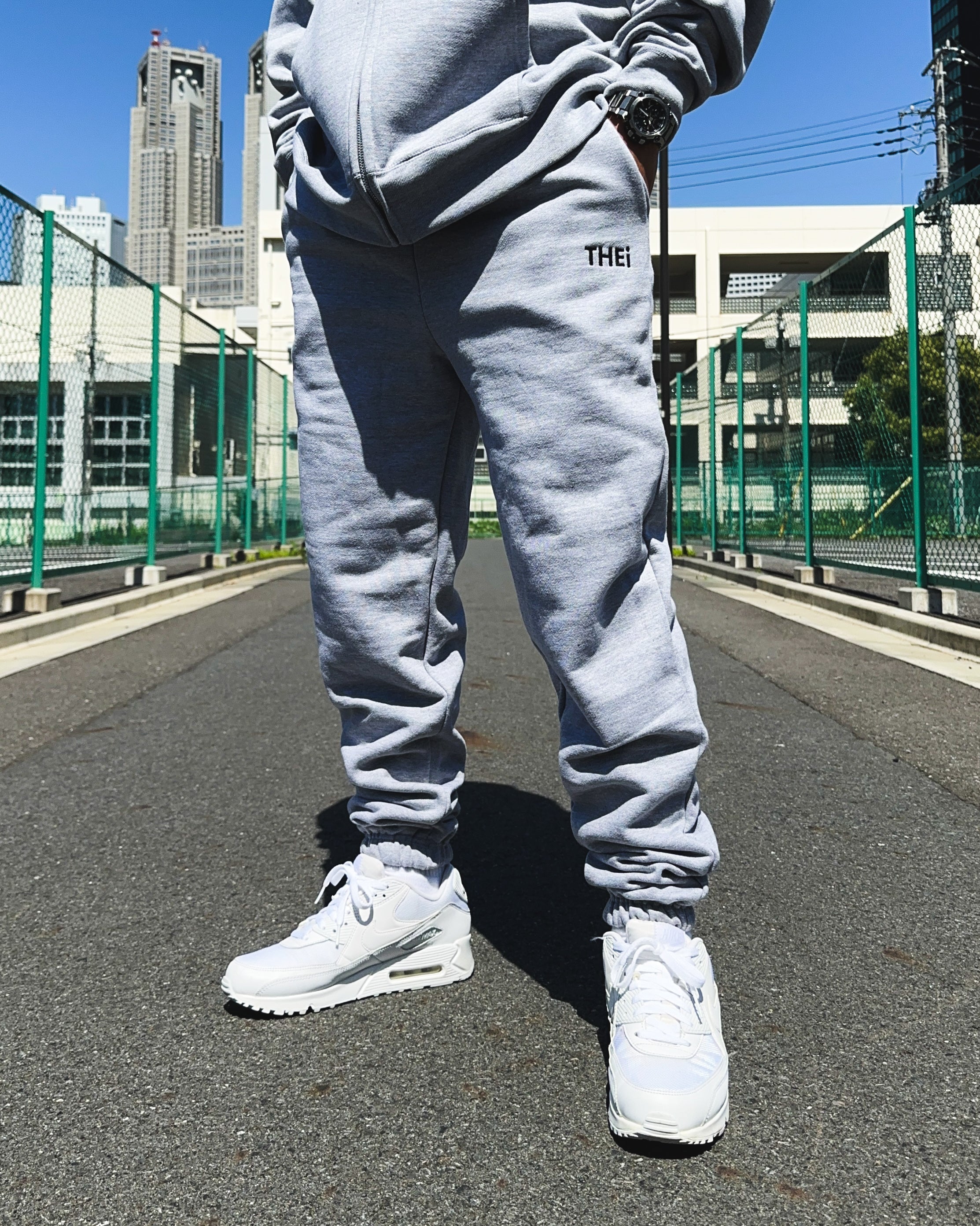 Basic One Point HW Sweat Pants - Gray