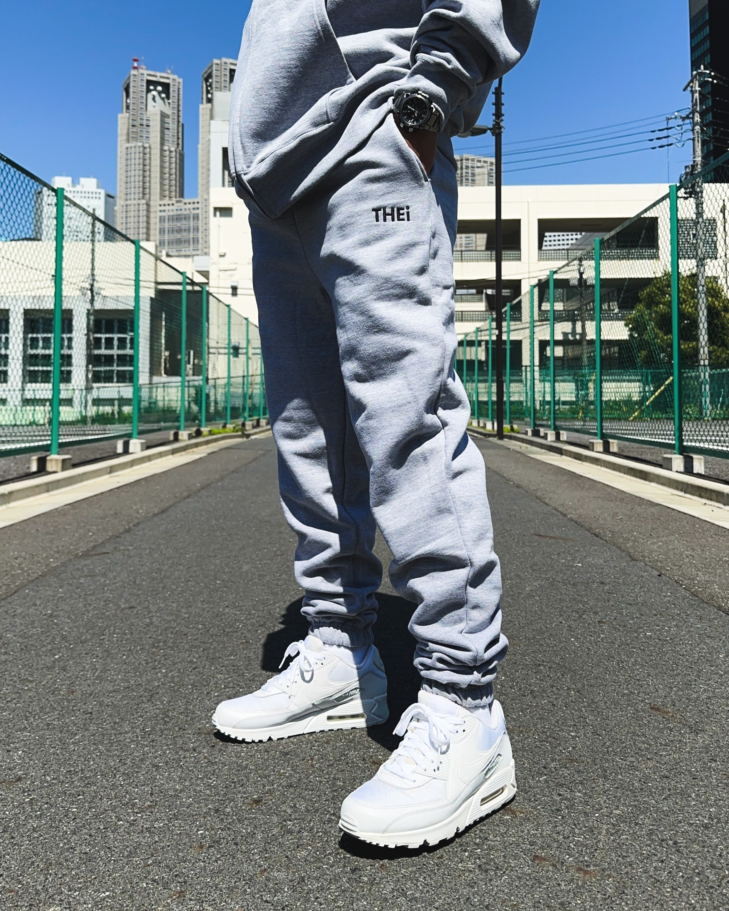 Basic One Point HW Sweat Pants - Gray