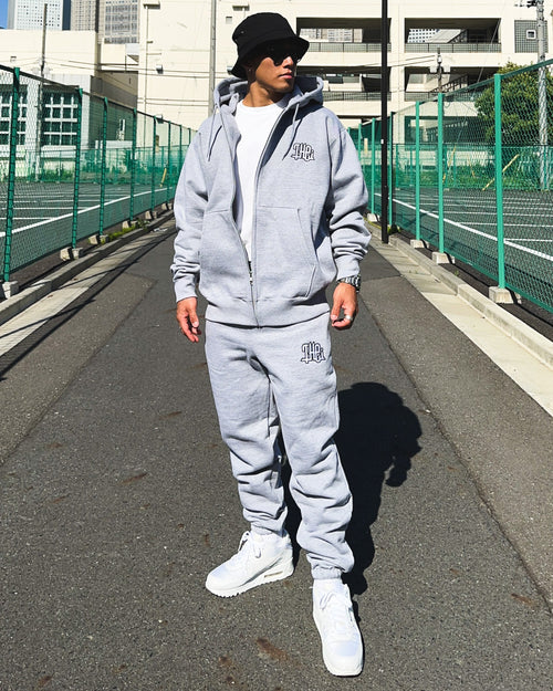 Arabic-Type2 HW Sweat Zip Hoodie & Pants Setup - Gray