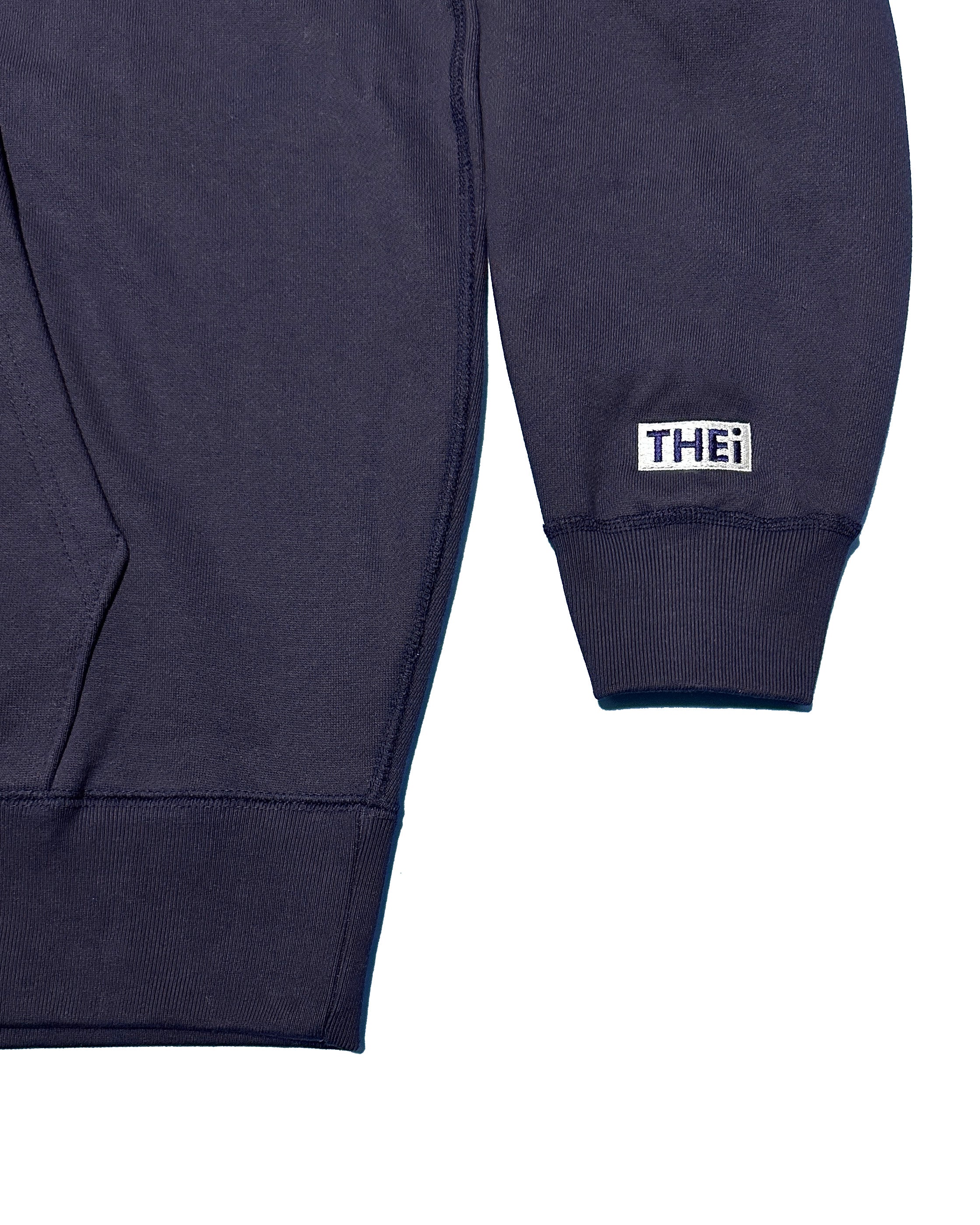 Box One Point HW Sweat Zip Hoodie - Navy