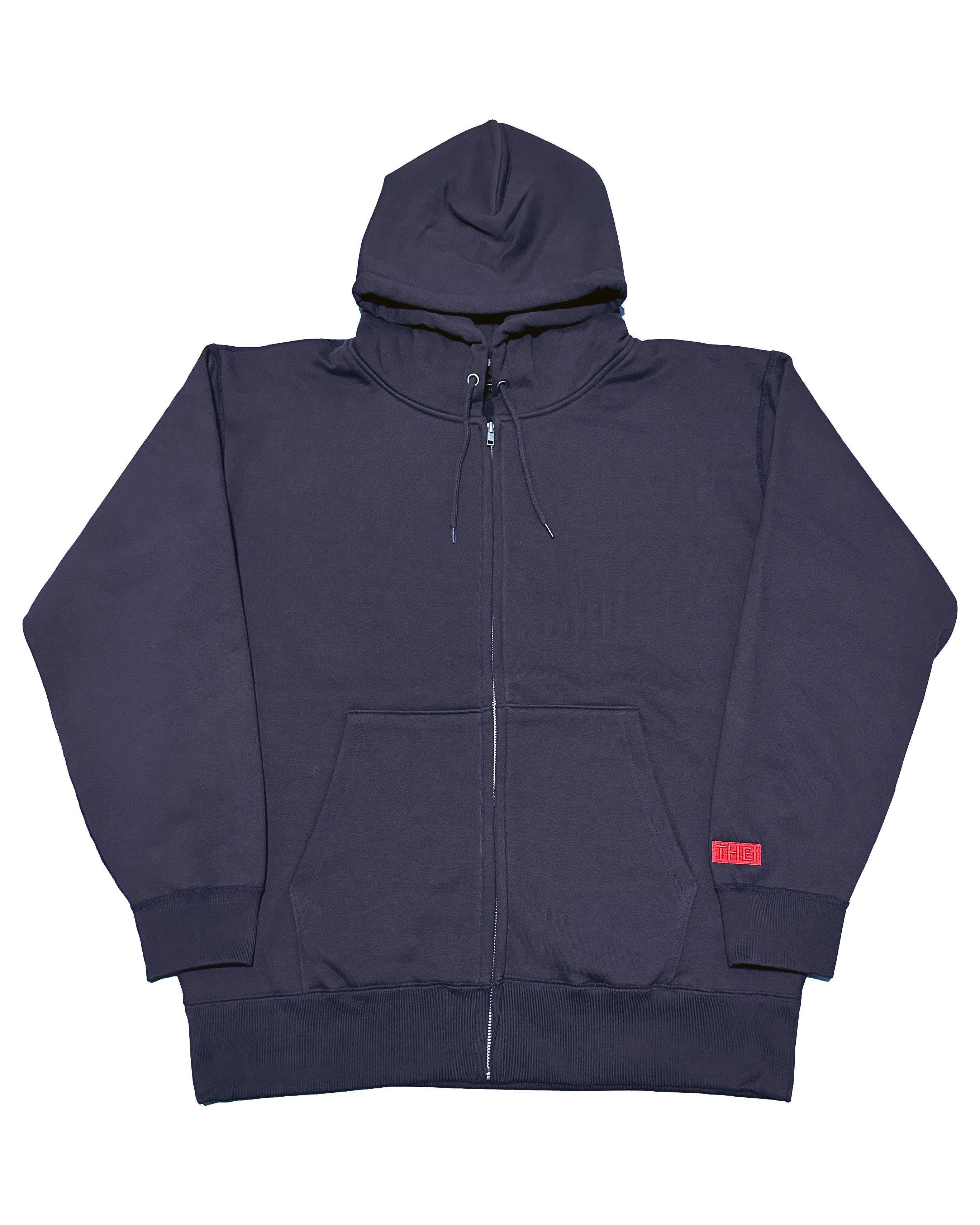 Box-Type2 One Point HW Sweat Zip Hoodie - Navy