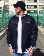 Basic One Point Nylon Stadium JKT - Navy / White