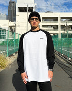 Basic One Point Raglan L/S Tee - White / Black