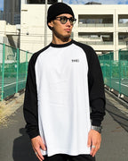 Basic One Point Raglan L/S Tee - White / Black