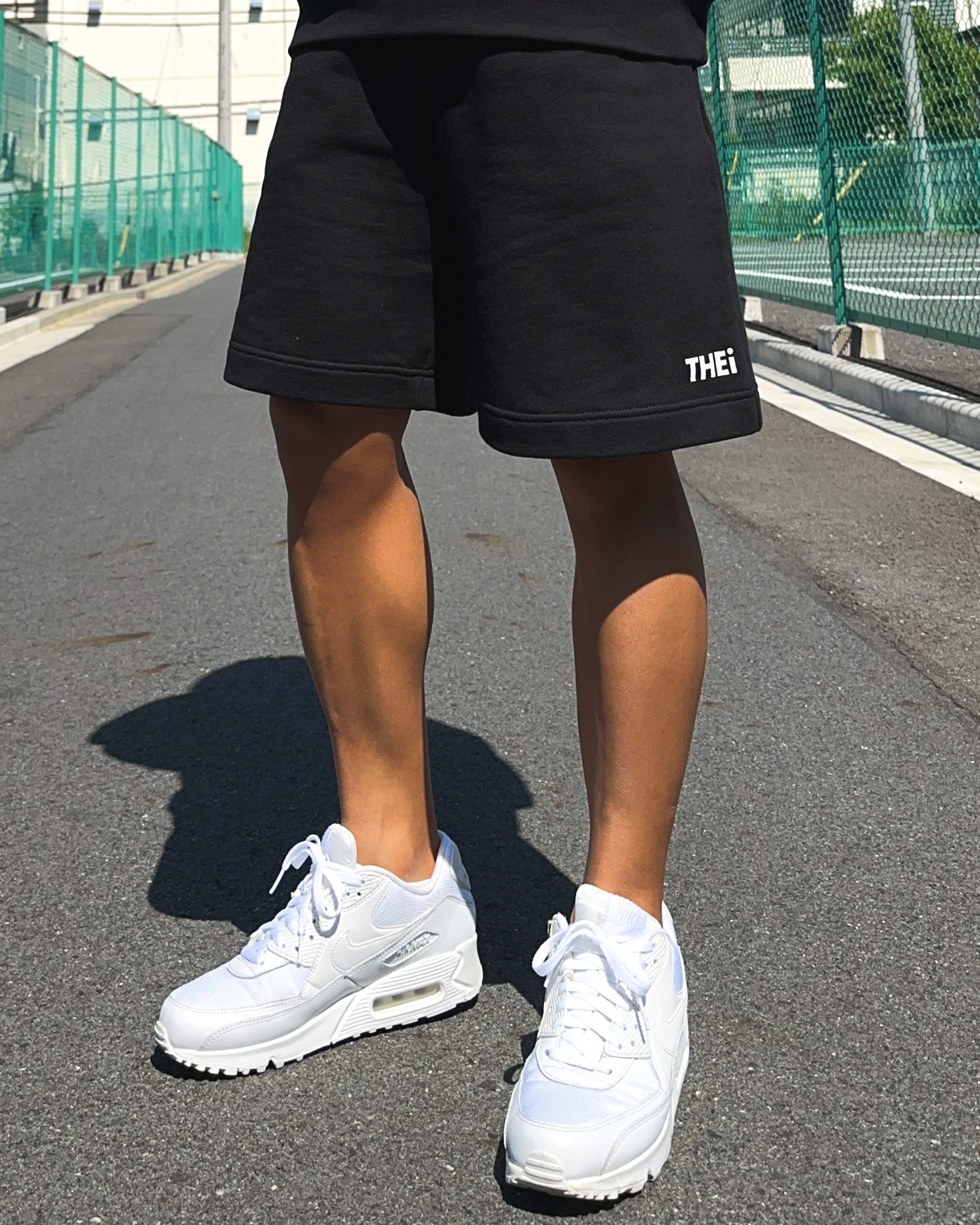 Basic One Point Relax Sweat Shorts - Black