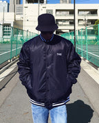 Basic One Point Nylon Stadium JKT - Navy / White