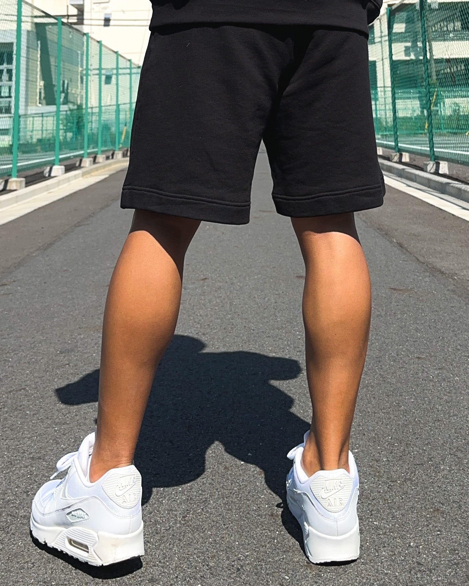 Basic One Point Relax Sweat Shorts - Black