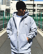 Basic One Point HW Sweat Zip Hoodie & Pants Setup - Gray