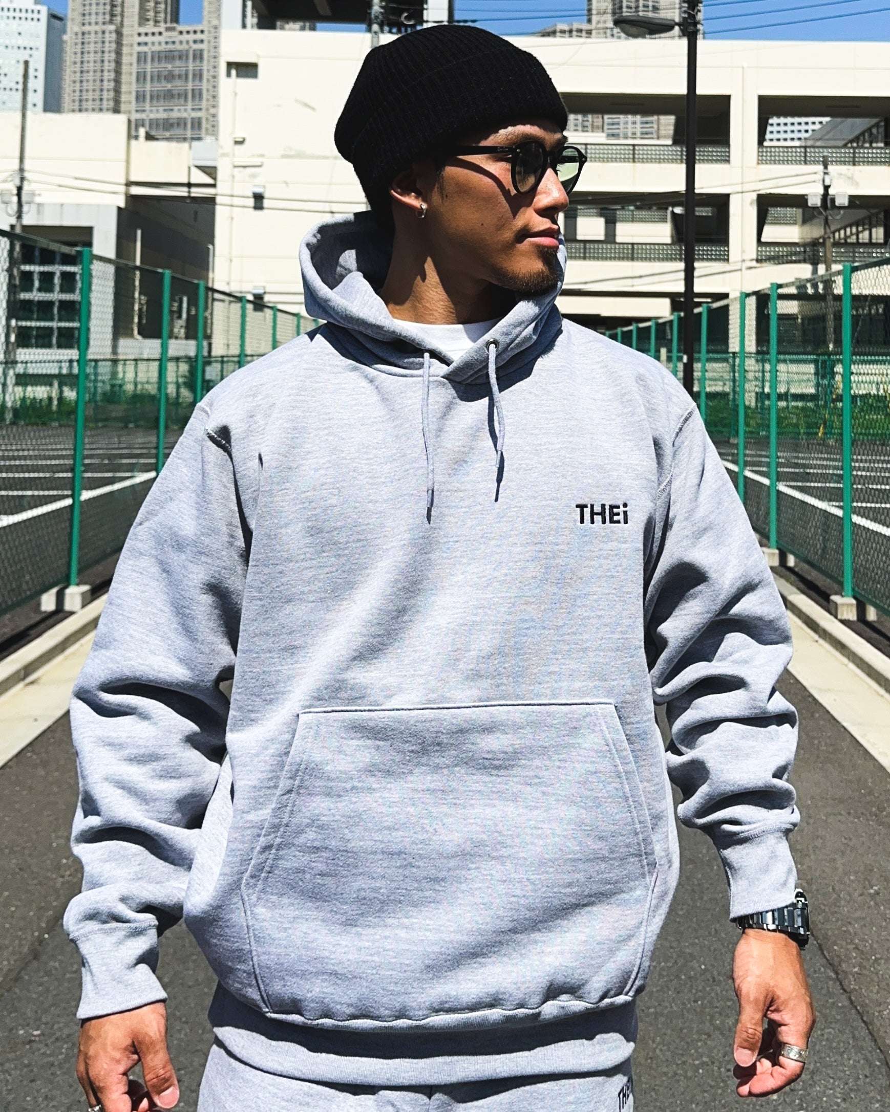 Basic One Point HW Sweat Hoodie - Gray
