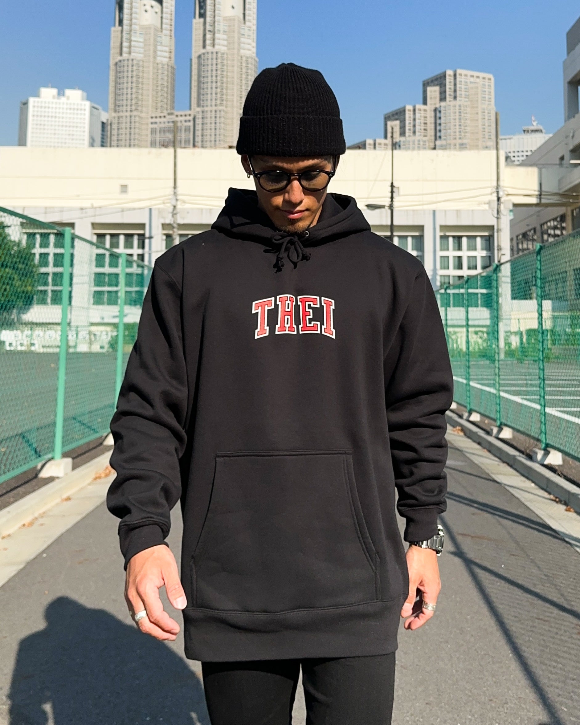 College-Type2 Sweat Hoodie - Black