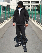Box One Point HW Sweat Zip Hoodie & Pants Setup - Black