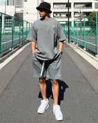 Basic One Point HW Tee & Shorts Setup - Stone Green