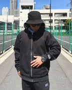 Box One Point HW Sweat Zip Hoodie - Black