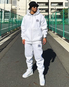 Arabic-Type2 HW Sweat Zip Hoodie & Pants Setup - White