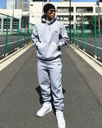 Basic One Point HW Sweat Hoodie & Pants Setup - Gray