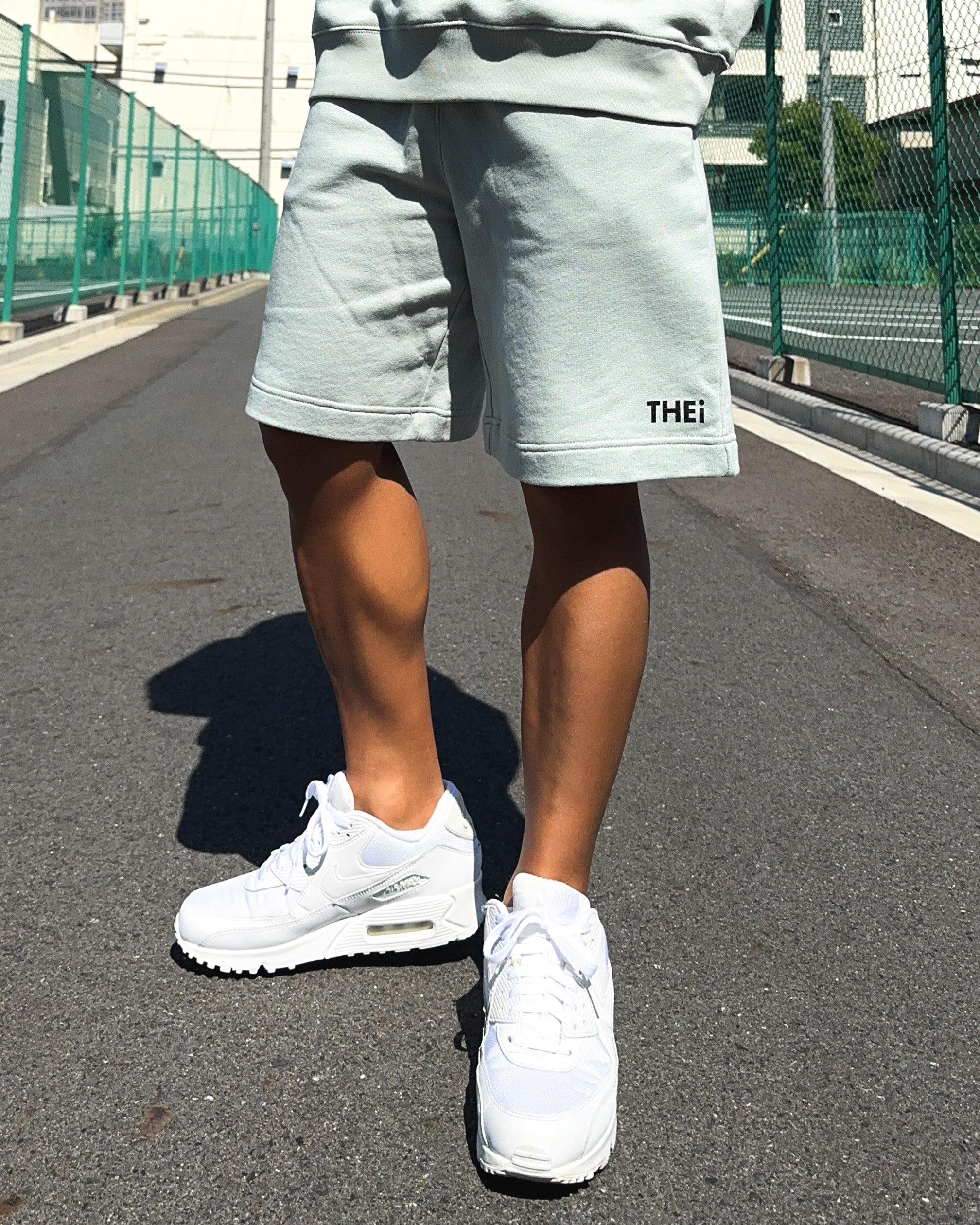 Basic One Point Relax Sweat Shorts - Acid Green