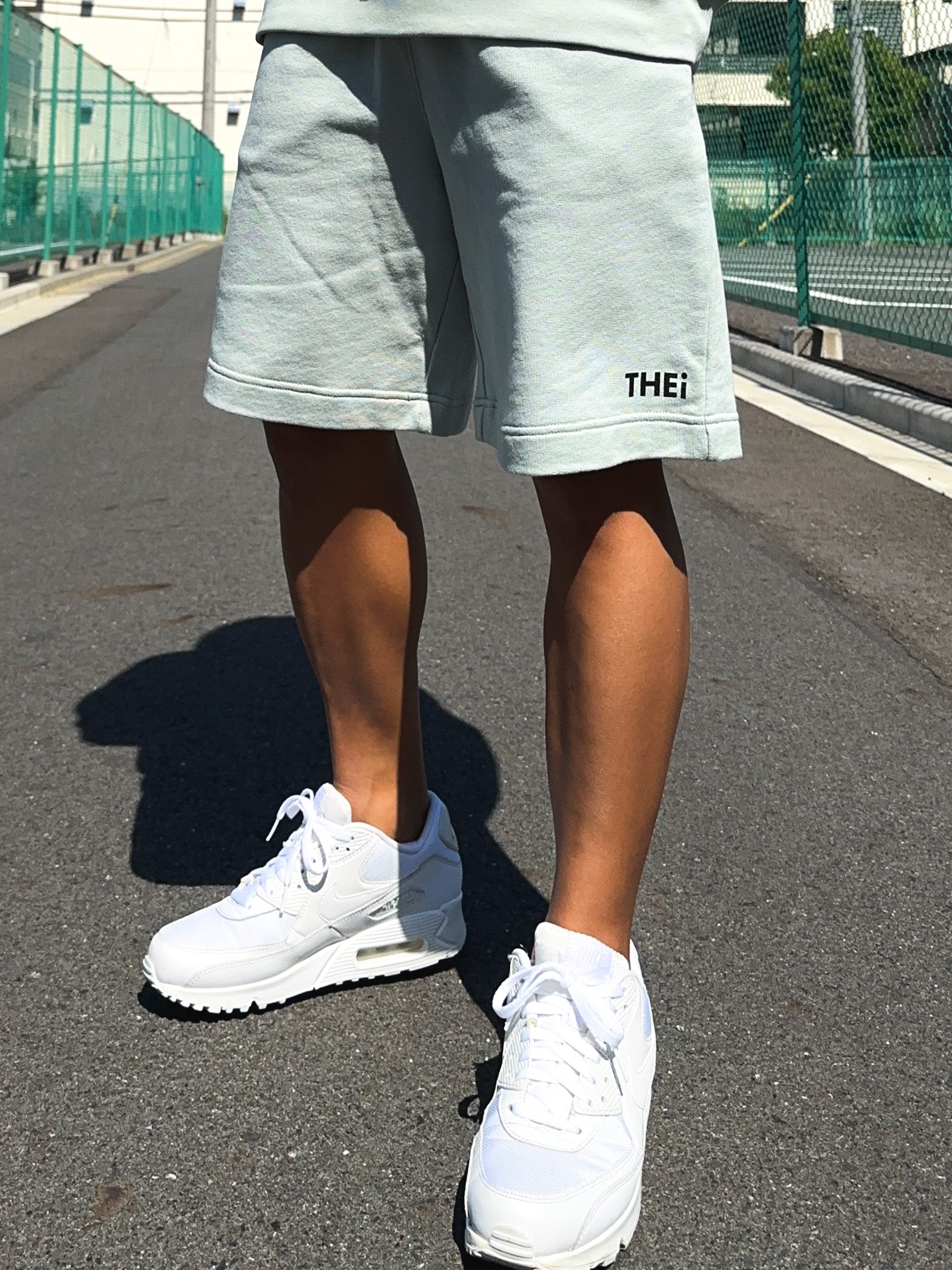 Basic One Point Relax Sweat Shorts - Acid Green