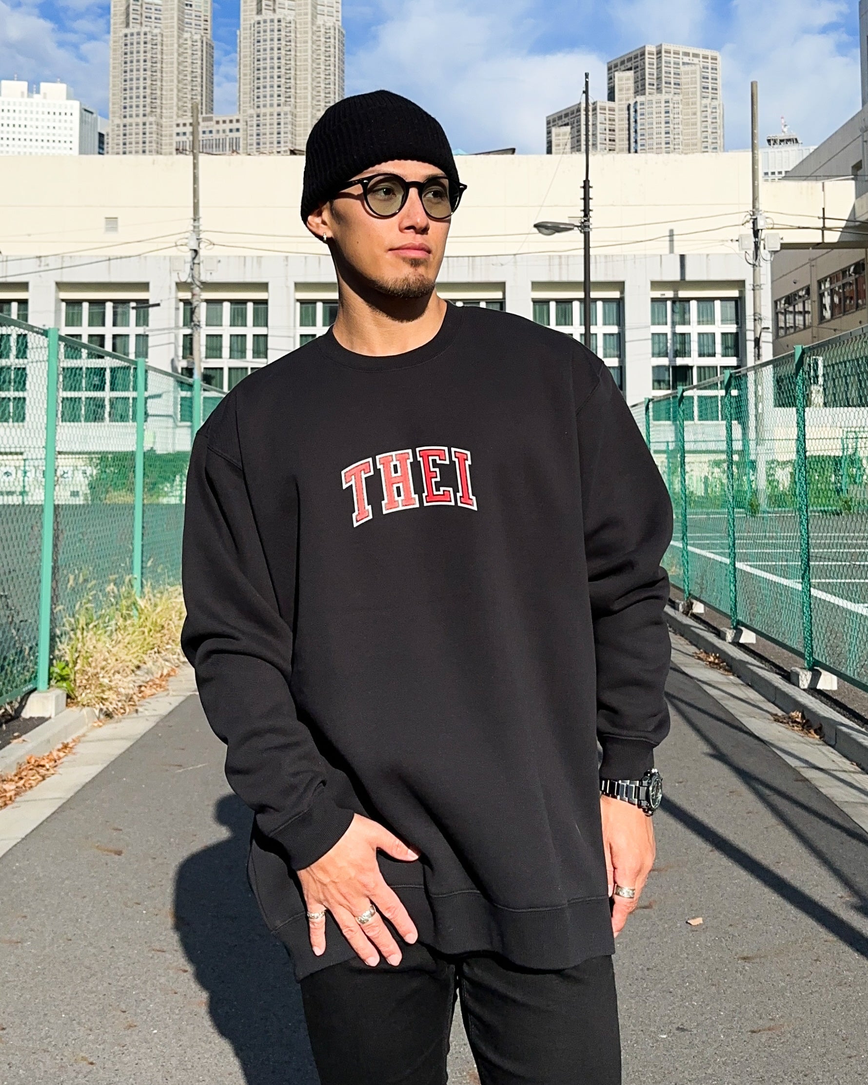 College-Type2 Sweat Shirt - Black