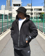 Box One Point HW Sweat Zip Hoodie - Black