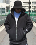 Box One Point HW Sweat Zip Hoodie - Black