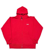 Basic Back Print HW Sweat Zip Hoodie - Red