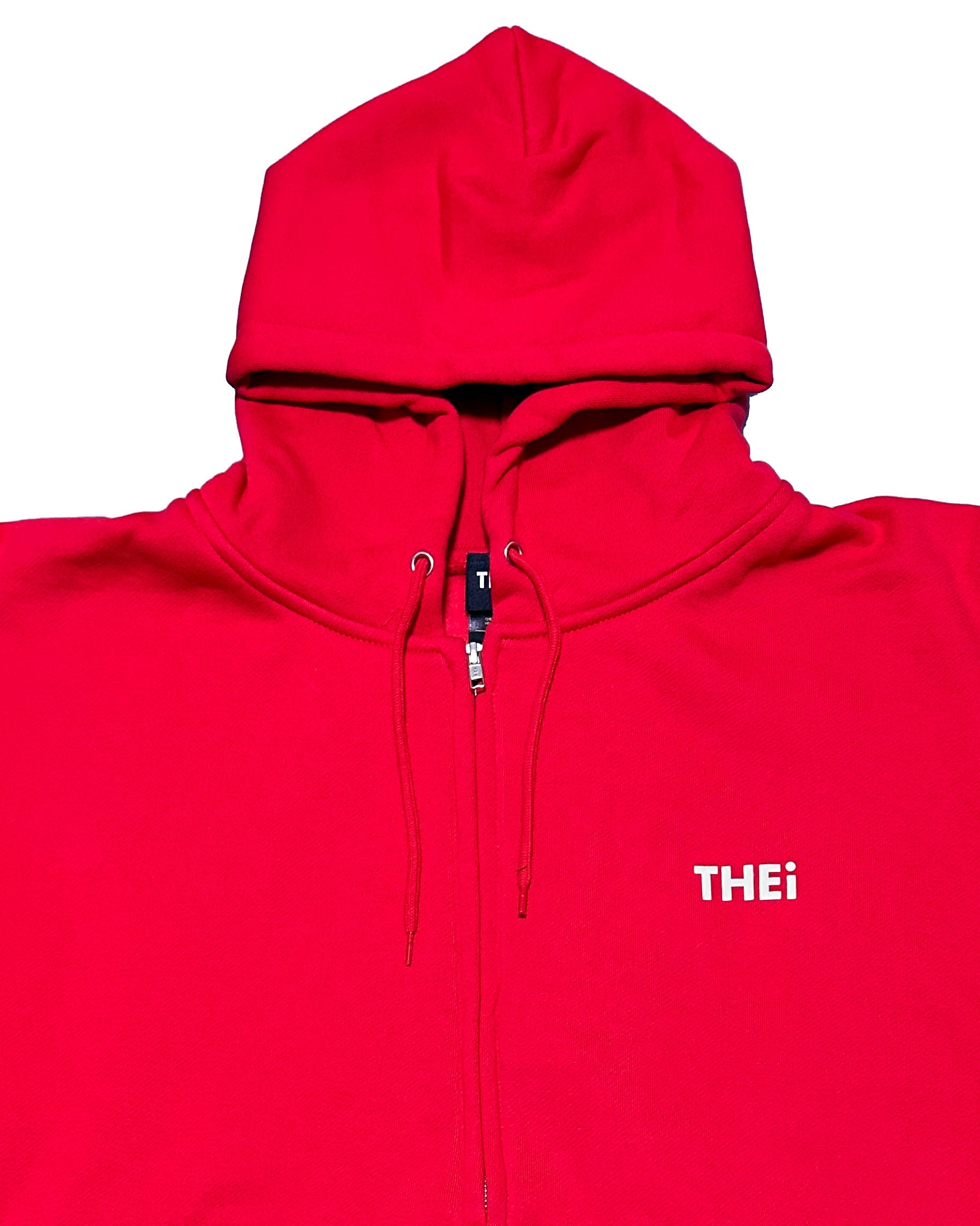 Basic Back Print HW Sweat Zip Hoodie - Red