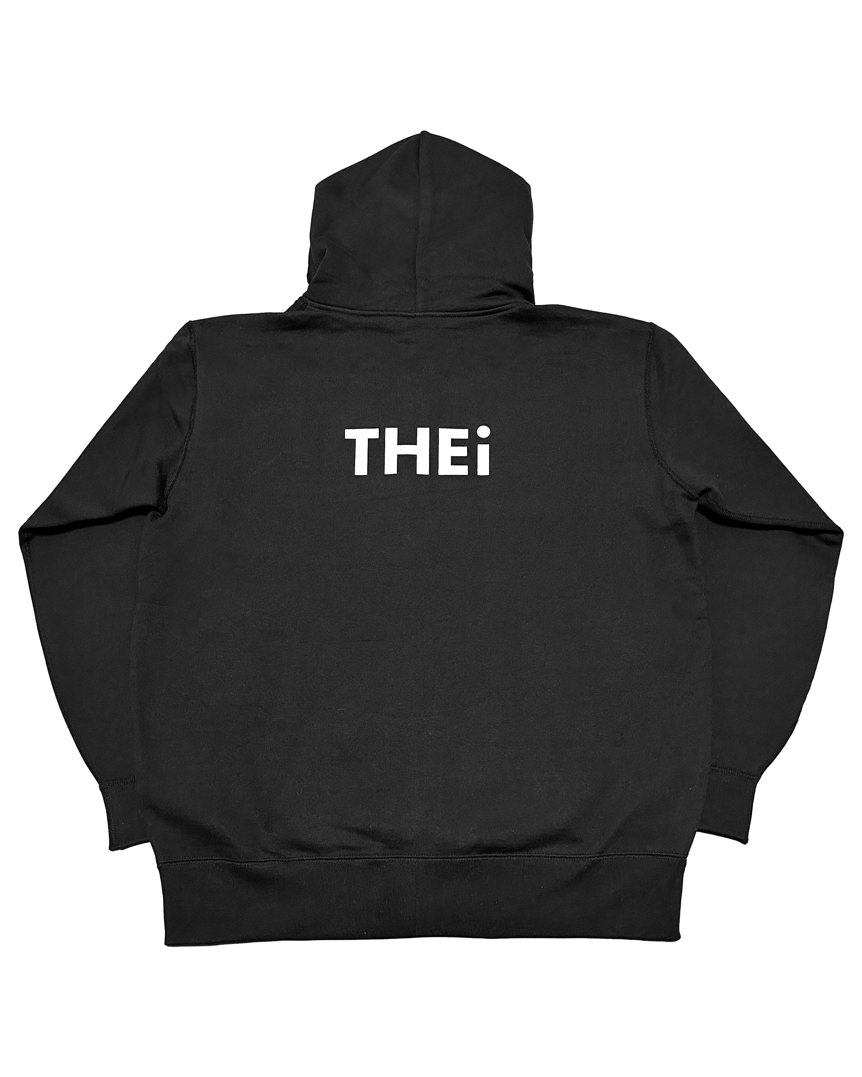 Basic Back Print HW Sweat Zip Hoodie - Black