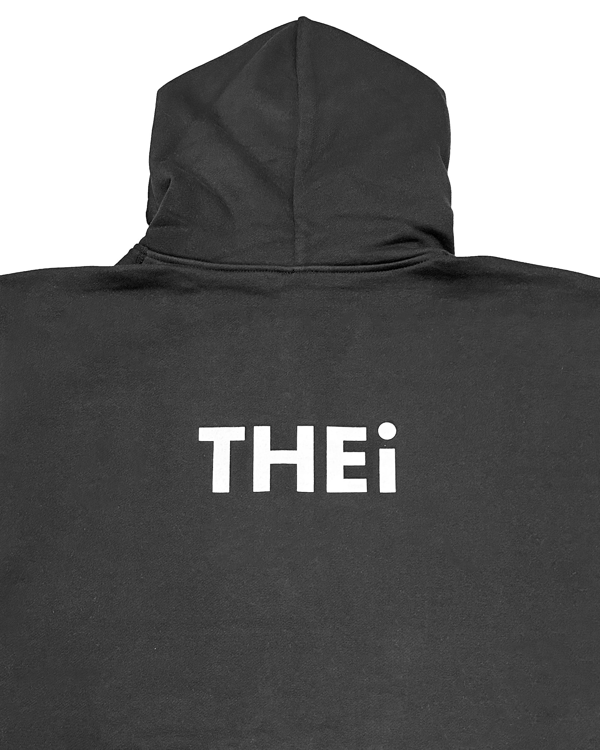 Basic Back Print HW Sweat Zip Hoodie - Black