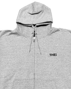 Basic Back Print HW Sweat Zip Hoodie - Gray
