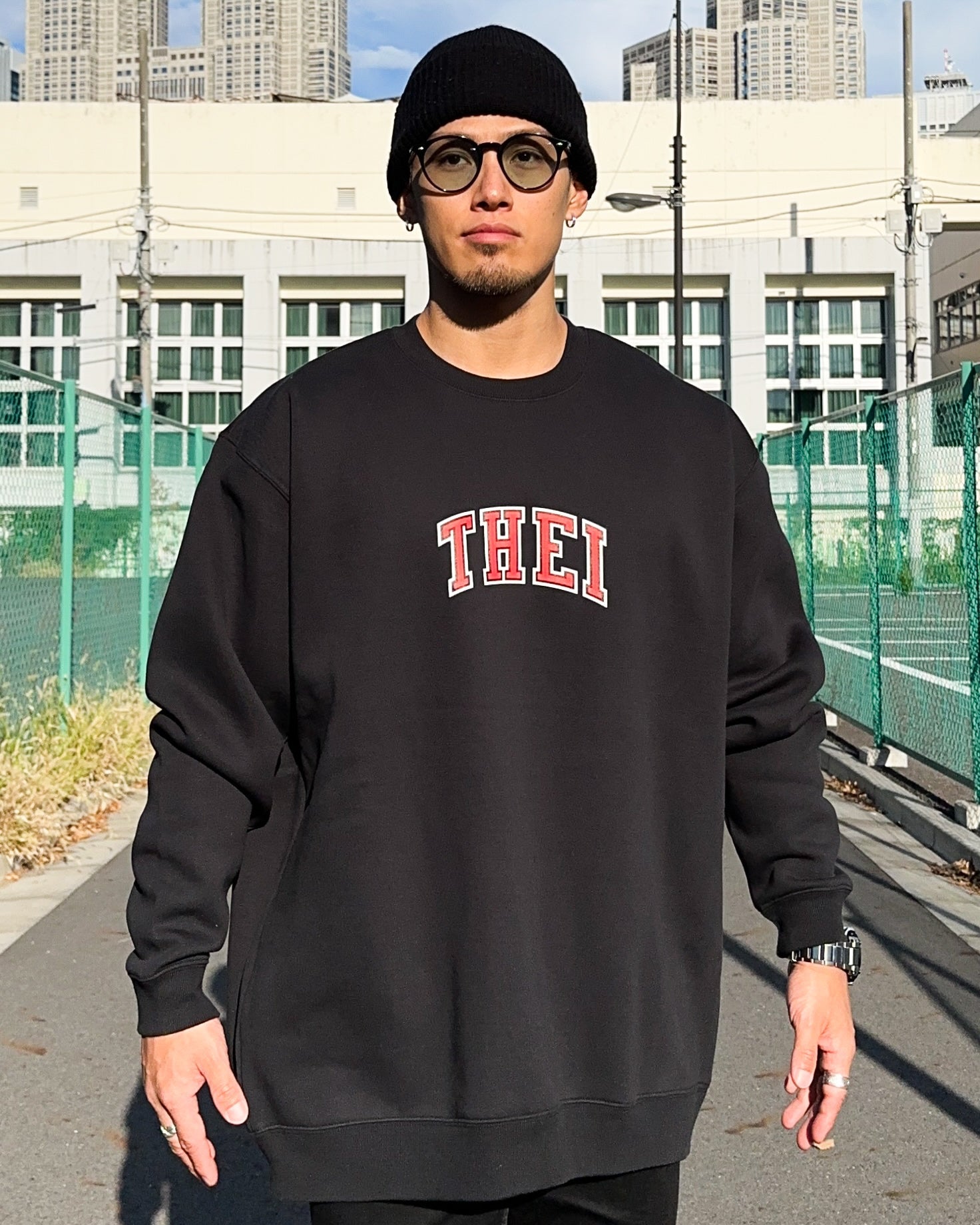 College-Type2 Sweat Shirt - Black