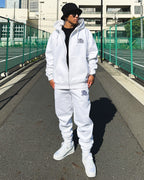 Arabic-Type2 HW Sweat Zip Hoodie & Pants Setup - White