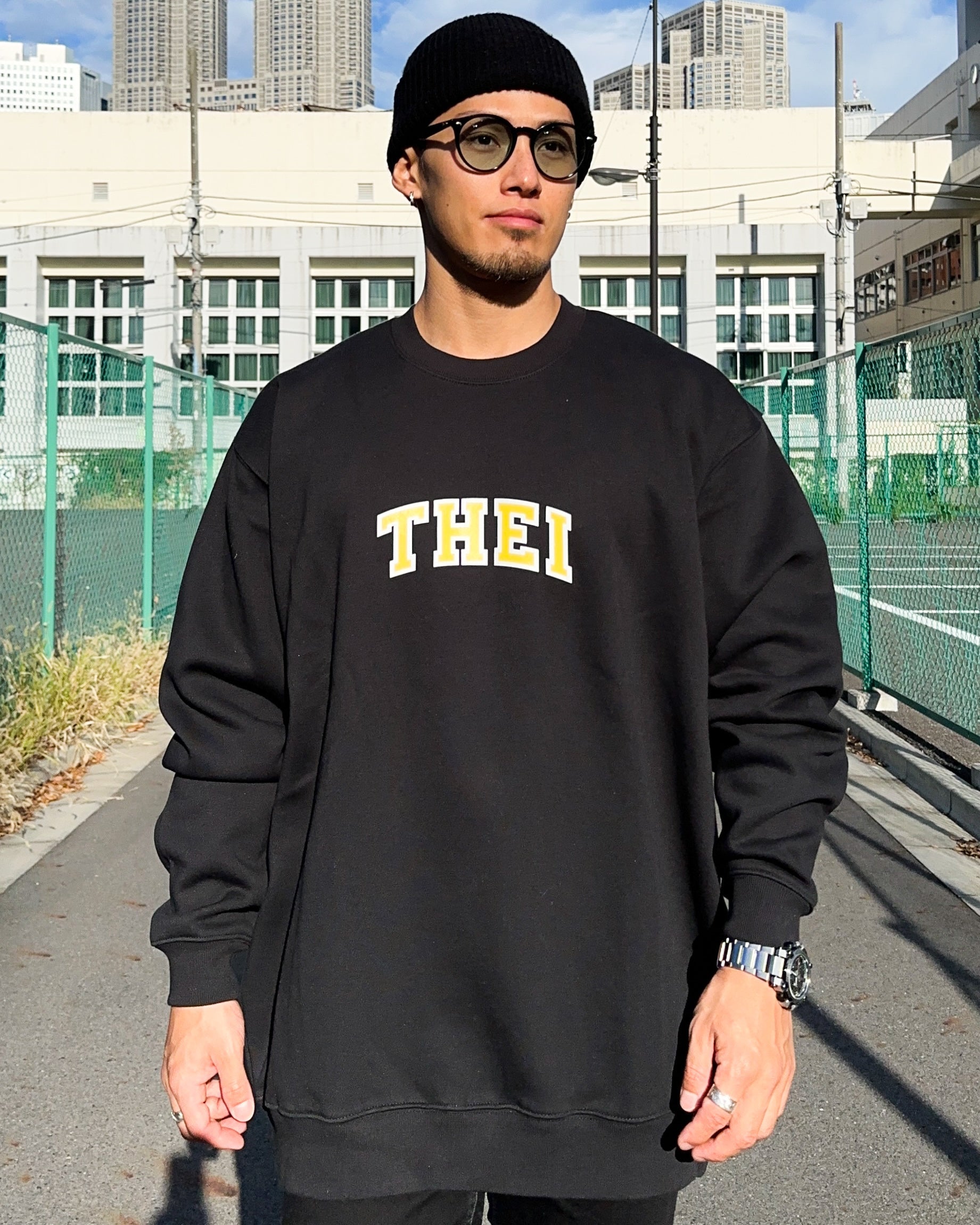 College Sweat Shirt - Black