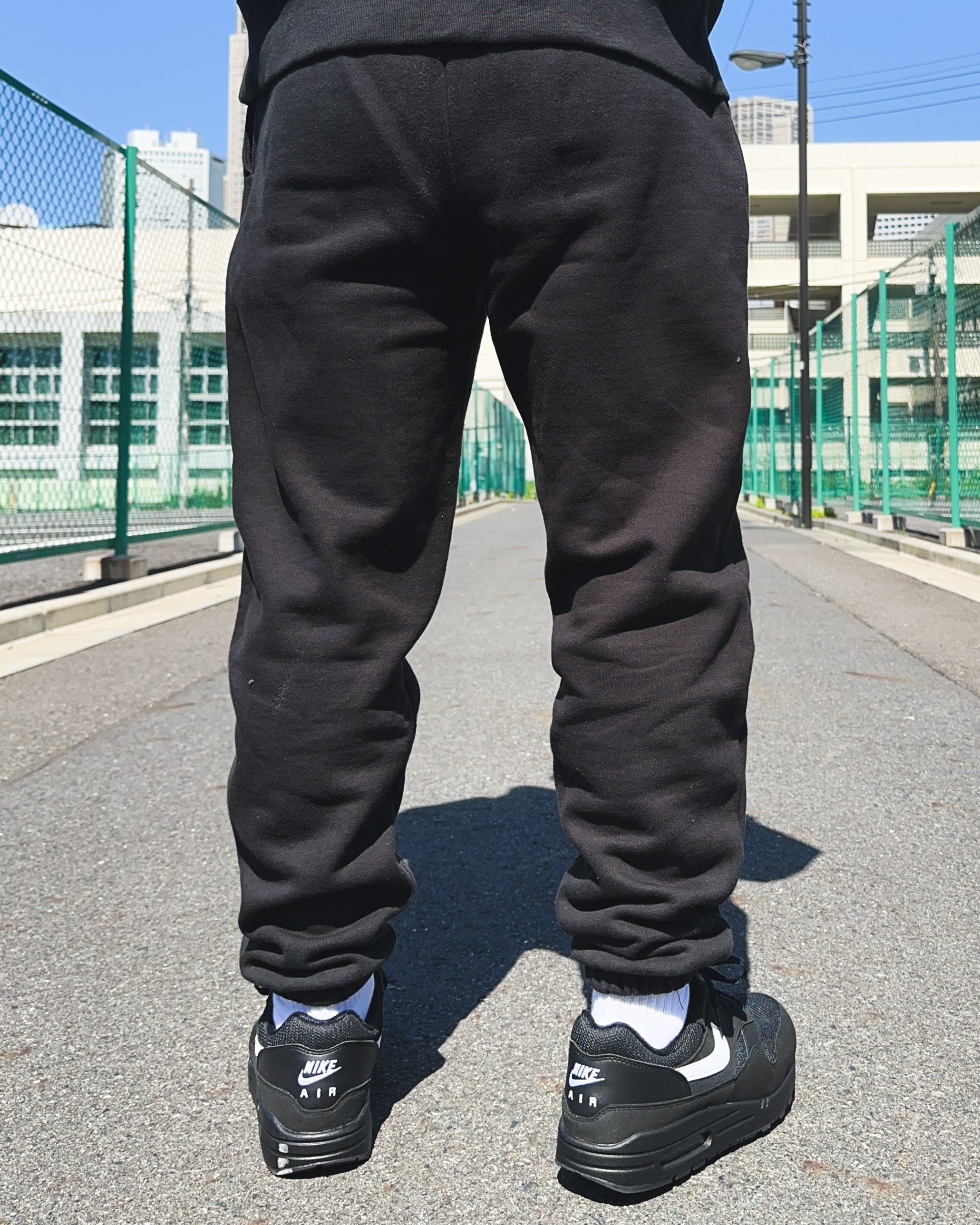 Arabic One Point HW Sweat Hoodie & Pants Setup - Black