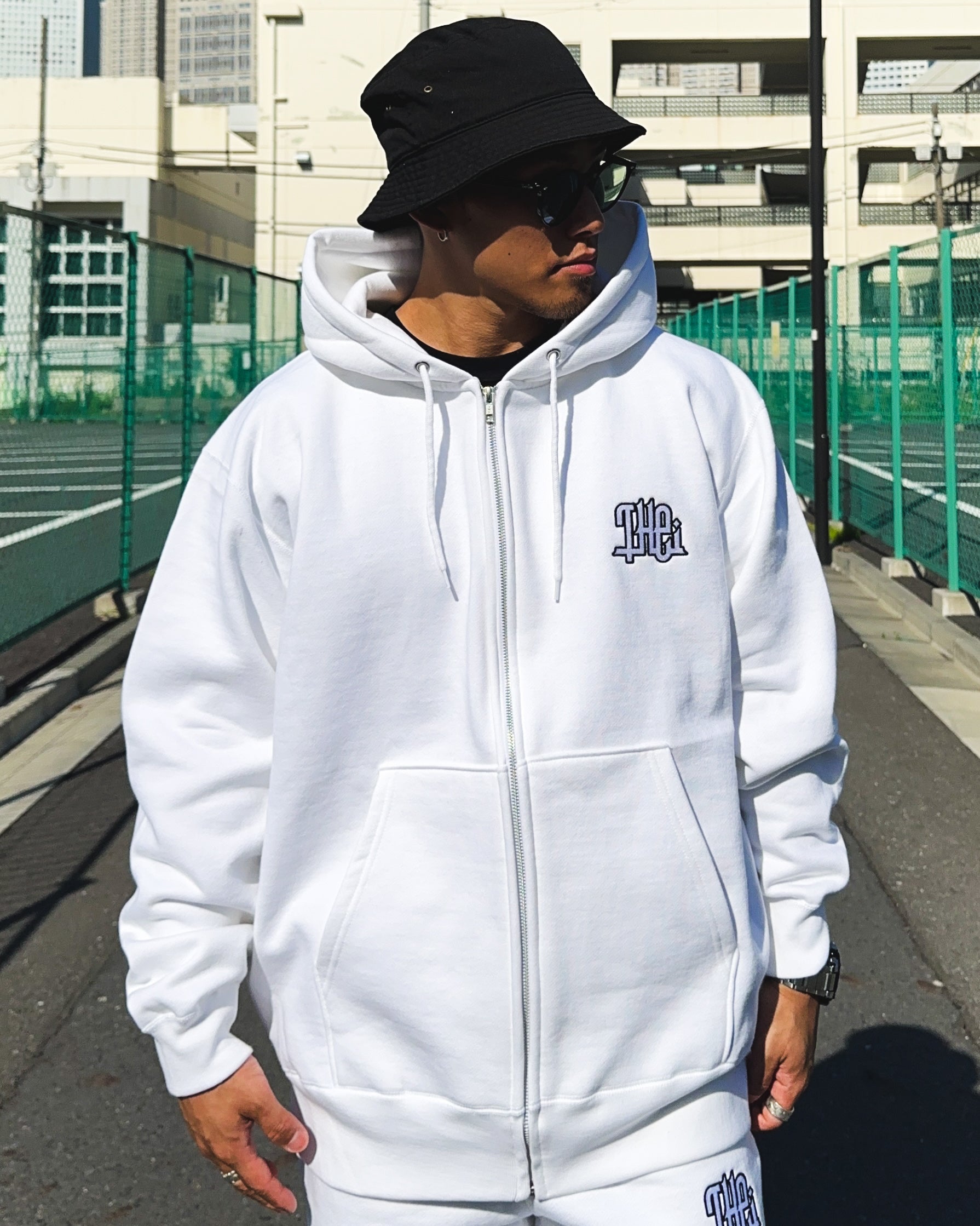 Arabic-Type2 HW Sweat Zip Hoodie - White