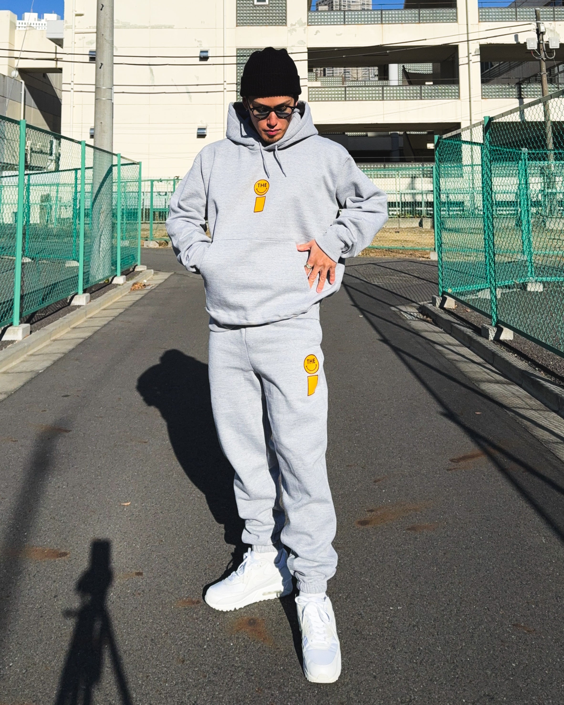 Smiley HW Sweat Hoodie & Pants Setup - Gray