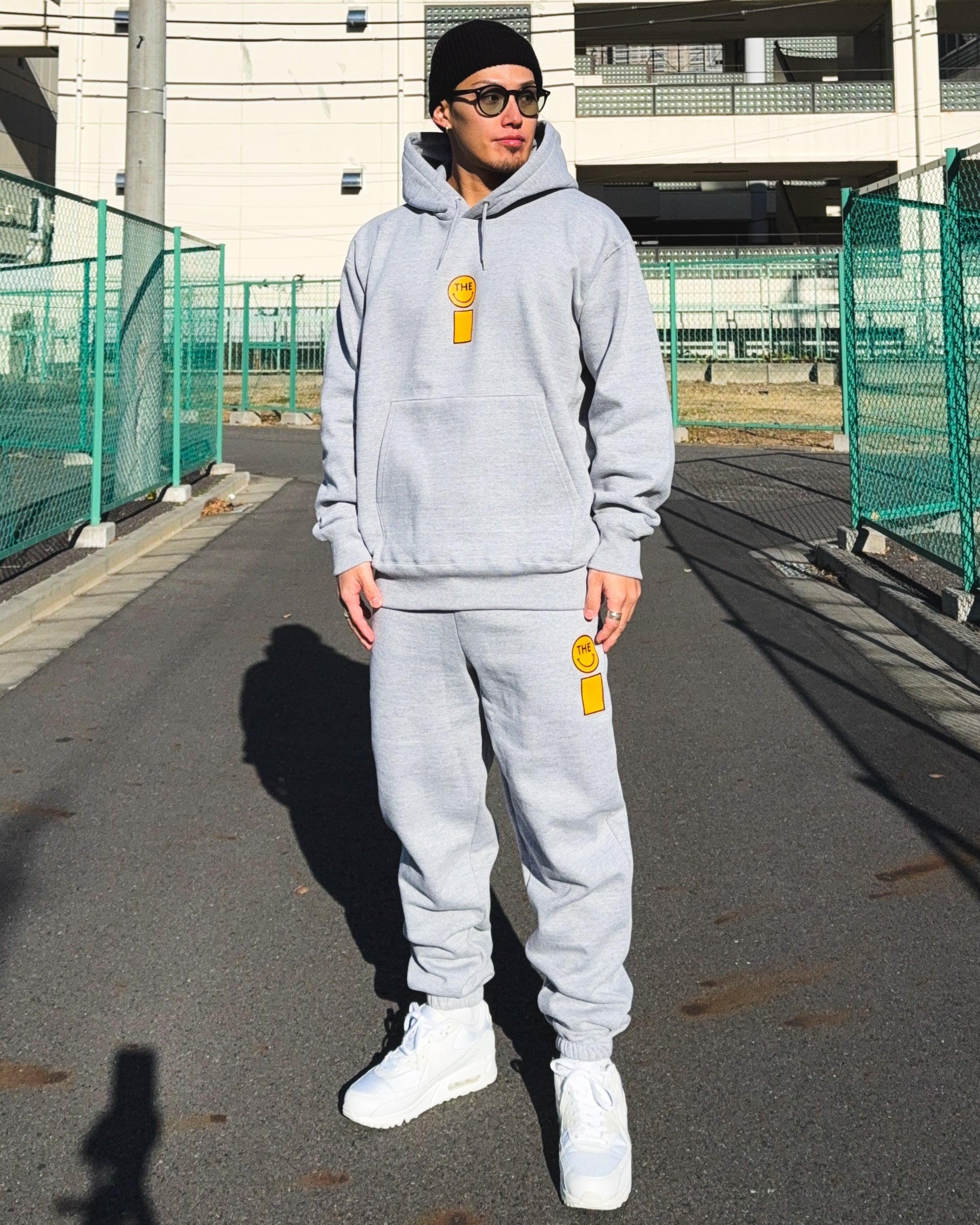 Smiley HW Sweat Hoodie & Pants Setup - Gray
