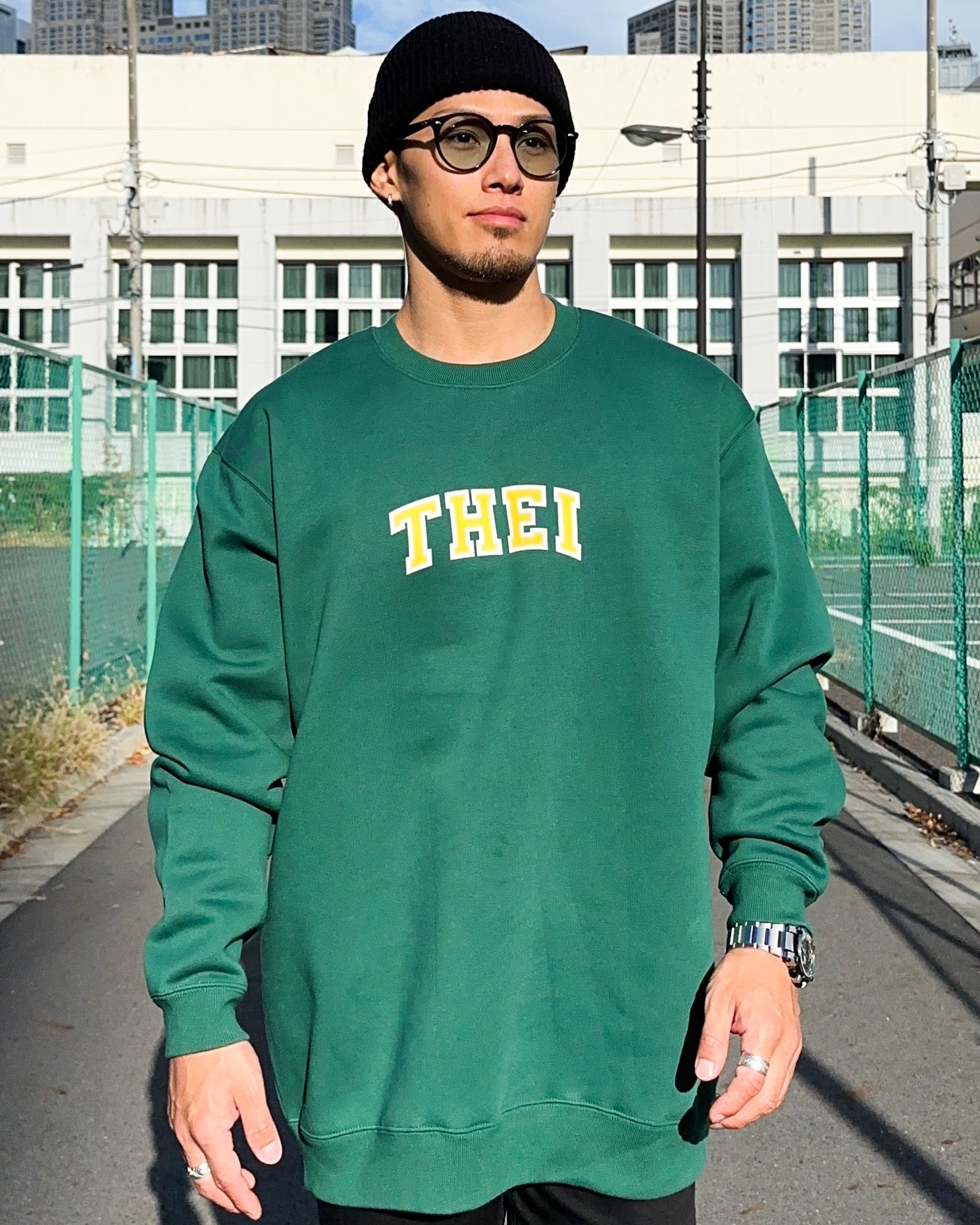 College Sweat Shirt - Ivy Green